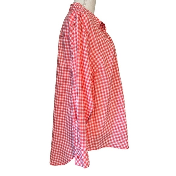 LANE BRYANT WOMENS PINKISH CHECKERED BUTTONED DOWN SHIRT SIZE 20 - Picture 5 of 9